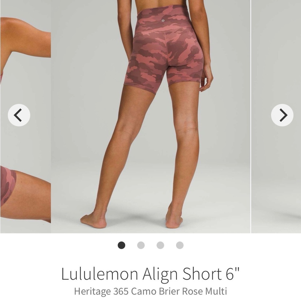 Lululemon Align Short 6" in Camo Brier Rose size 8